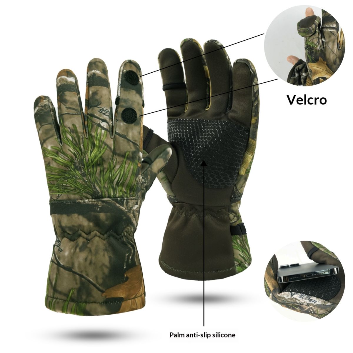Outdoor Bionic Hunting Camouflage Gloves