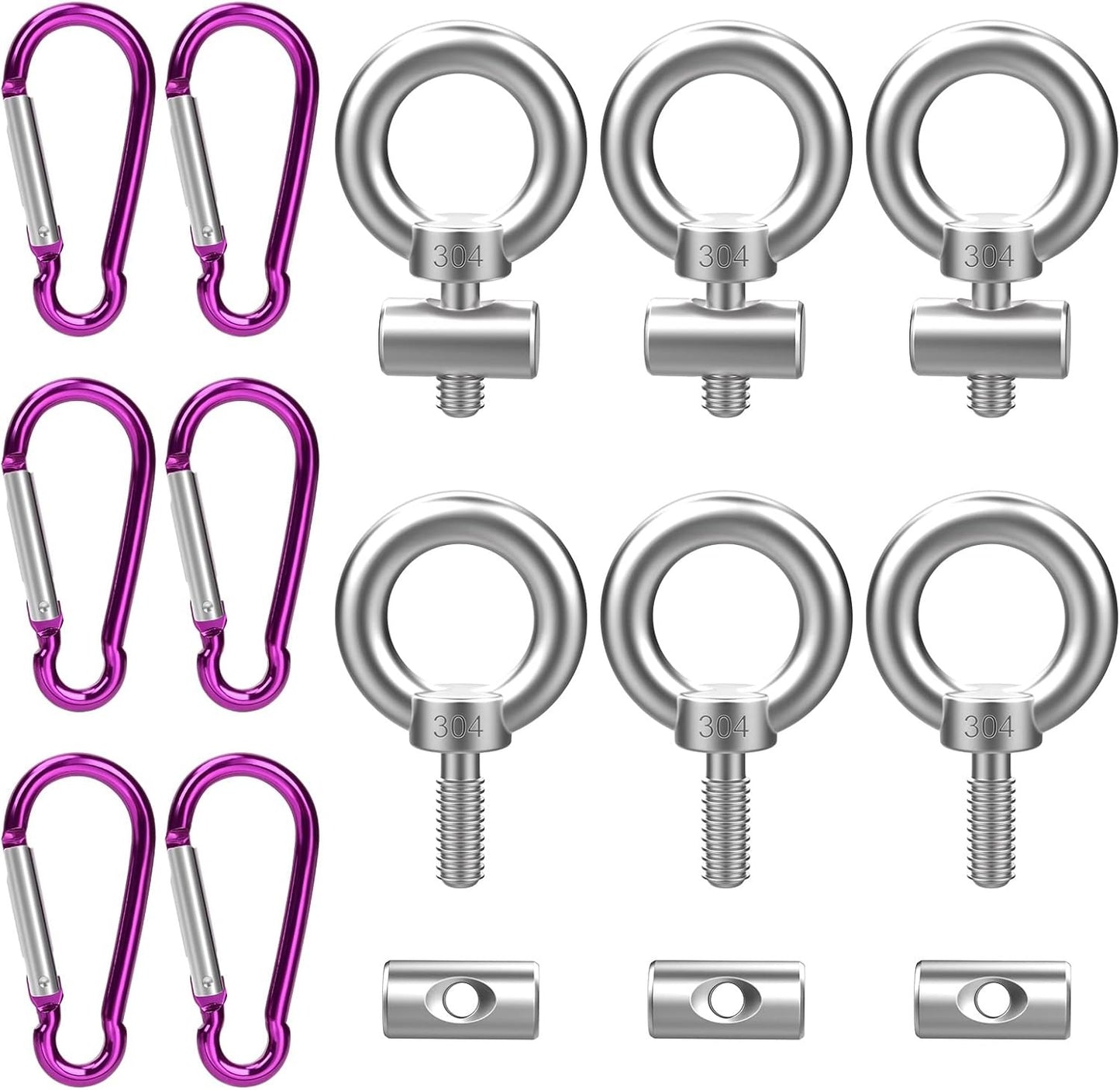 6 Set Keder Stopper Blocking Kit For Keder Rail Stopper Bolts End Stopper With 6 Carabiners Keder Rail Caravan Awning Hooks Keder Rail Accessories