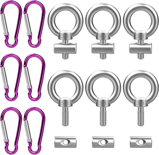 6 Set Keder Stopper Blocking Kit For Keder Rail Stopper Bolts End Stopper With 6 Carabiners Keder Rail Caravan Awning Hooks Keder Rail Accessories