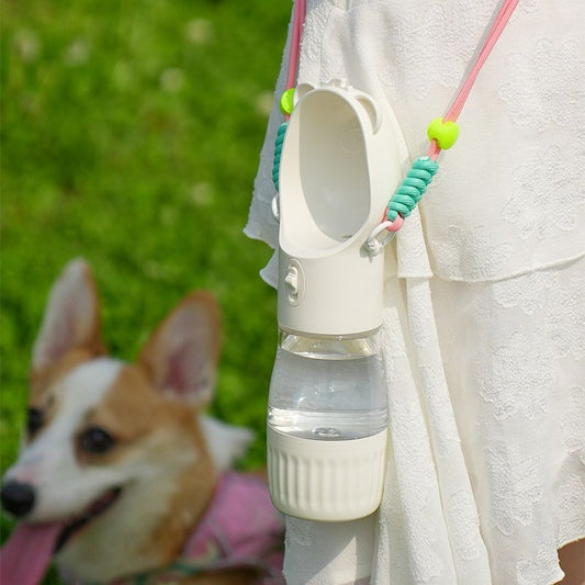 Pet Water Cup Portable Water Bottle Outdoor Dog Drinking Fountain, Feeding And Storage Bowl