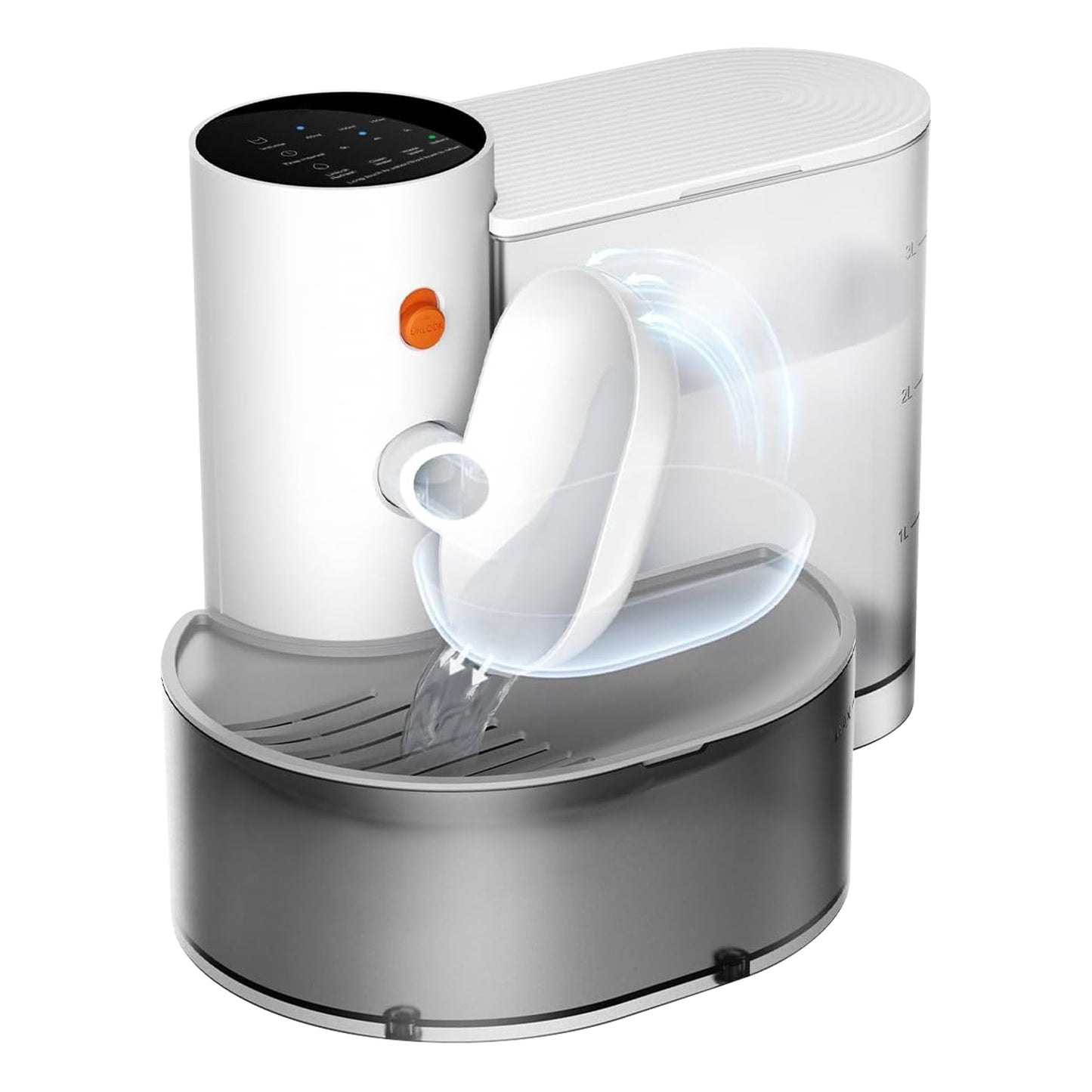 1Pc Smart Pet Water Fountain Automatic Cat Water Dispenser 3L Cordless Rechargeable Dog Water Fountain Self-Refill With 3 Adjustable Volume 3 Time Intervals Touch Control