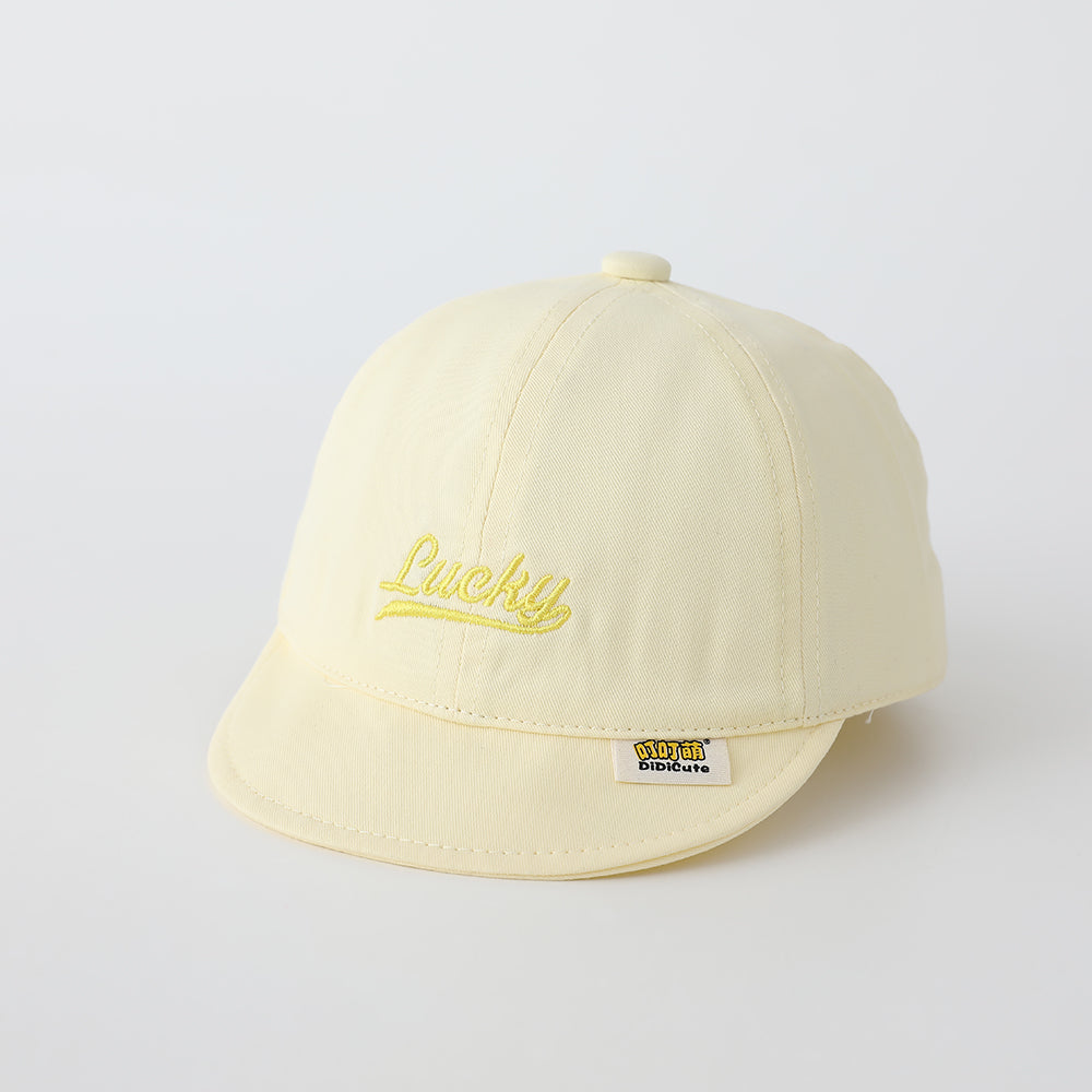 Children's Solid-color Artistic Font English Embroidery Adjustable Simple And Fashionable Soft-brim Baseball Cap For Outdoor Travel And Daily Use