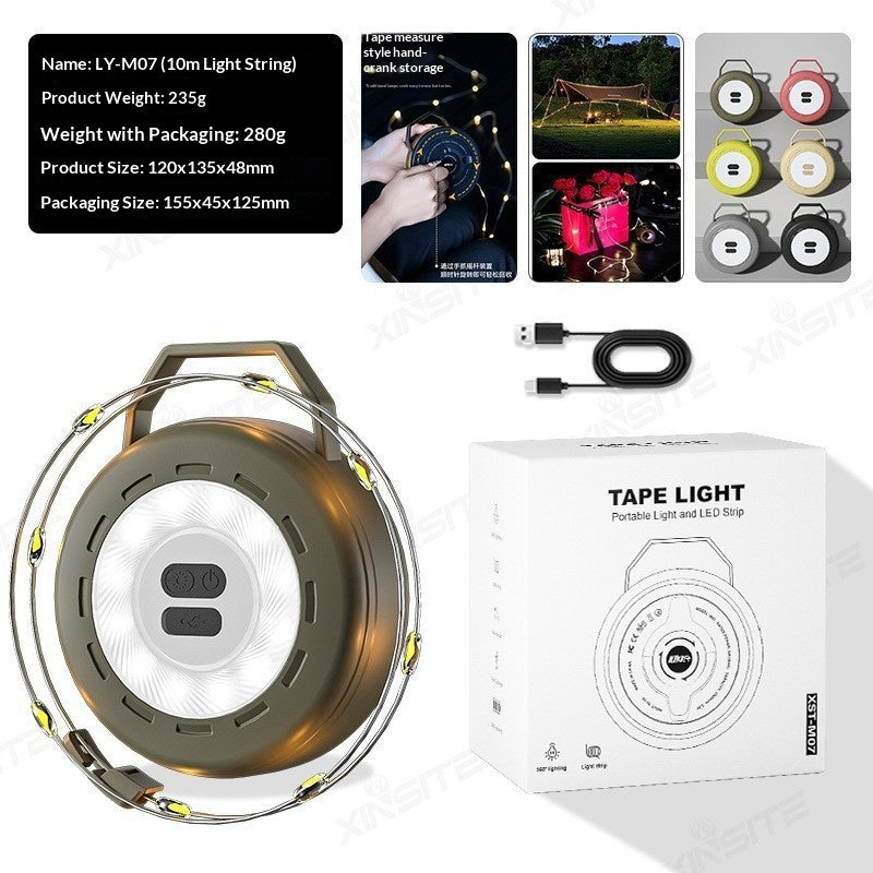 Outdoor Tape Measure Camping Extra-long Battery Life Ambient String Lights