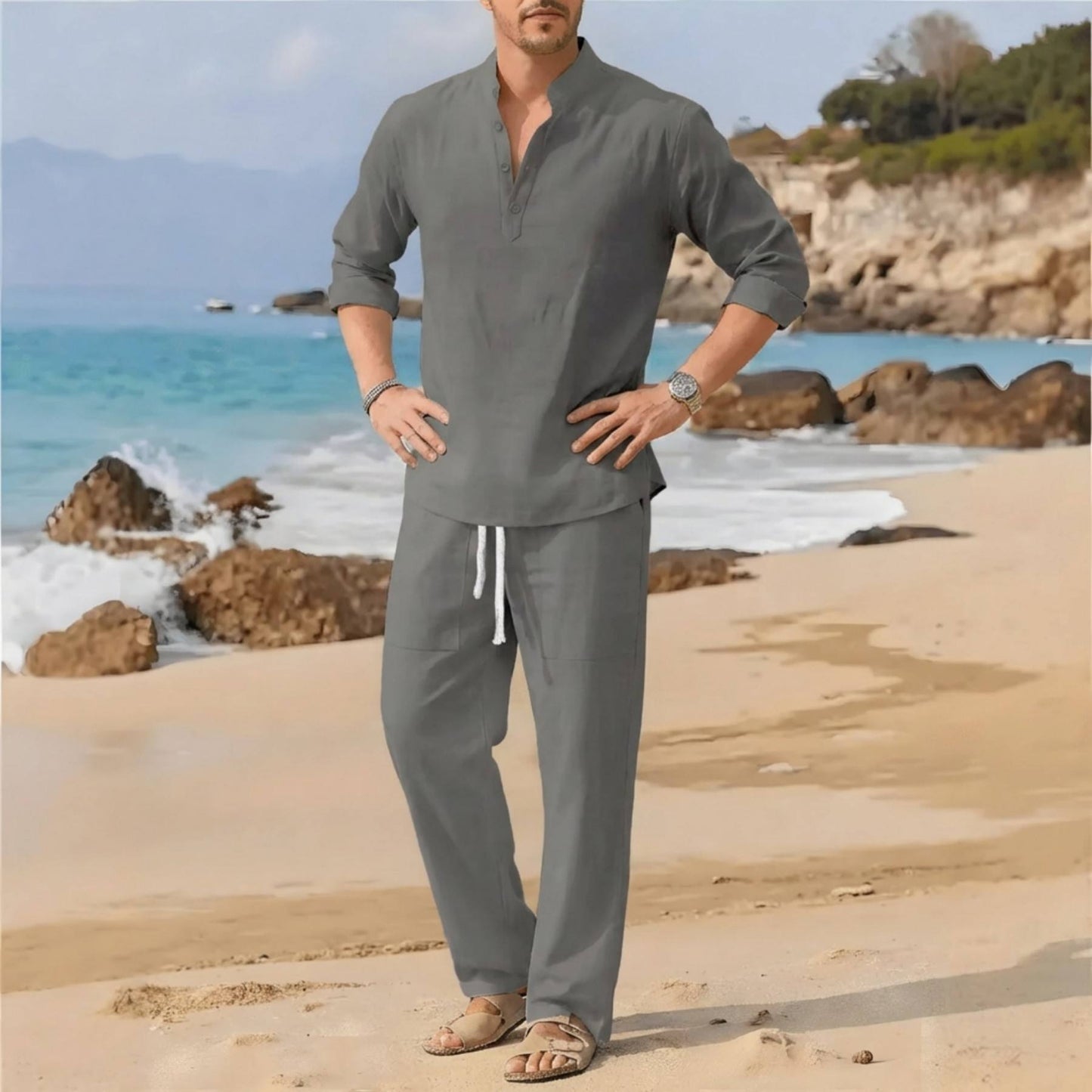Breathable Beach Fashion Casual Mens Set