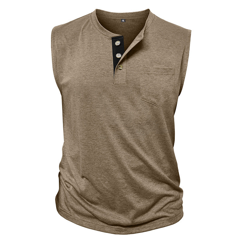 Men's Sleeveless Wide-Shoulder Tank Top Fitness Workout Top