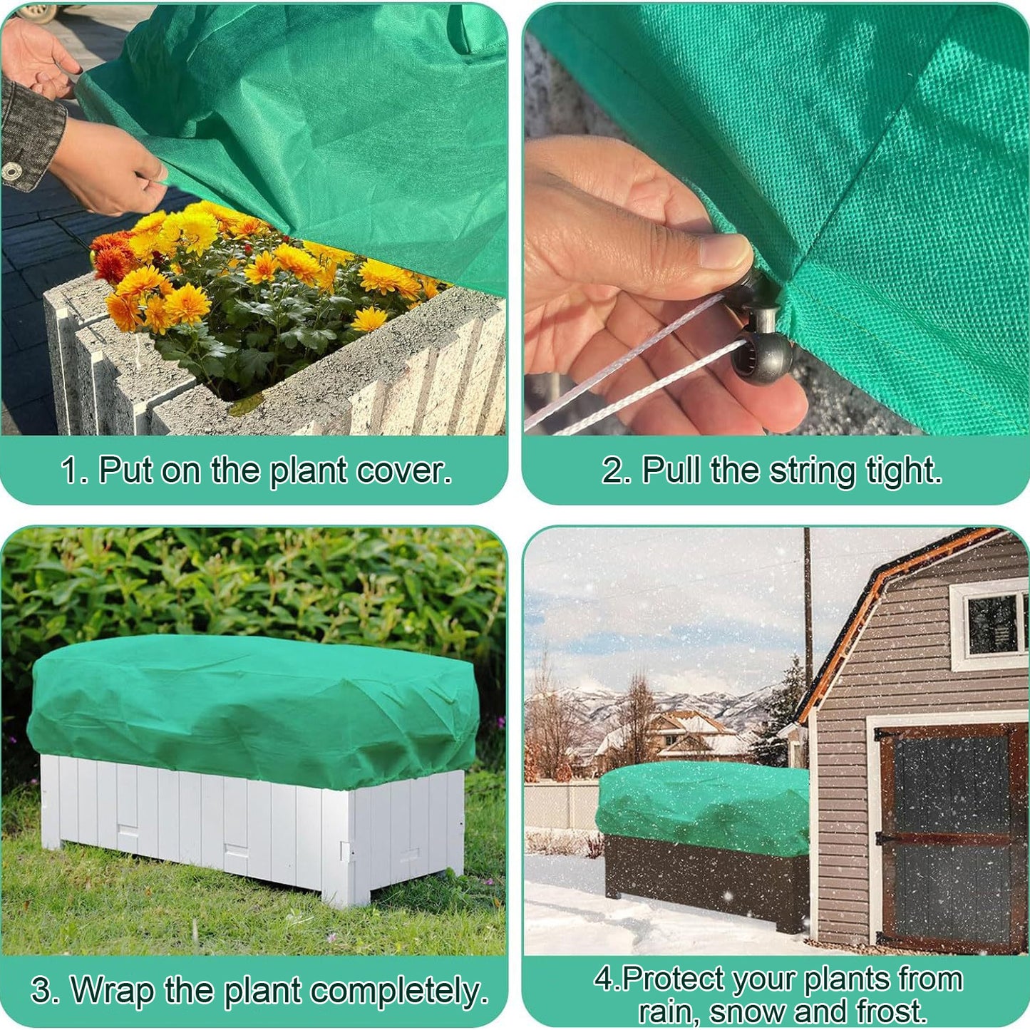 Protective Covers For Flower Boxes, Set Of 2—Winter Insulation For Plants In Pots And Boxes—Garden Accessories Set