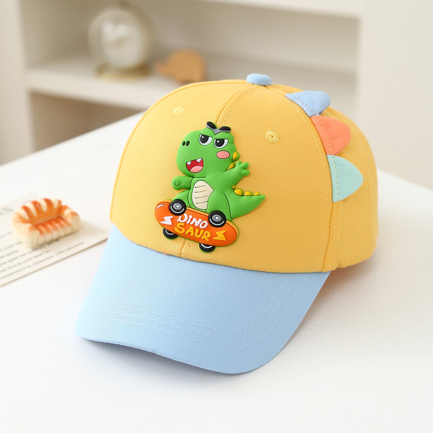 Summer Children's Skateboard Green Dinosaur Cardigan Ventilated Beanie Hat For Babies Outdoor Sun Protection Daily Sunshade Baseball Cap