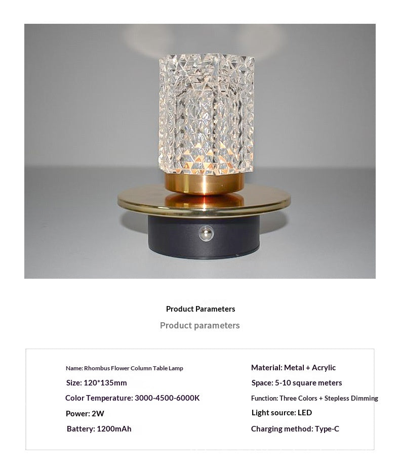 Charging Small Desk Lamp Three-Color Touch Ambient Light