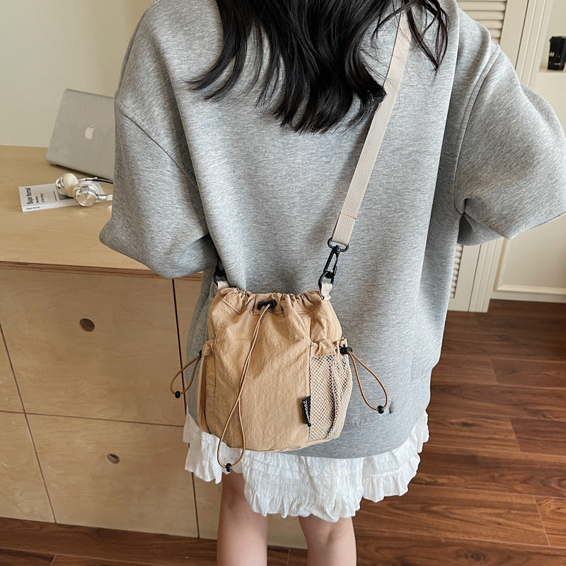 New Drawstring Crossbody Bag Womens Korean-style Lightweight Casual Design