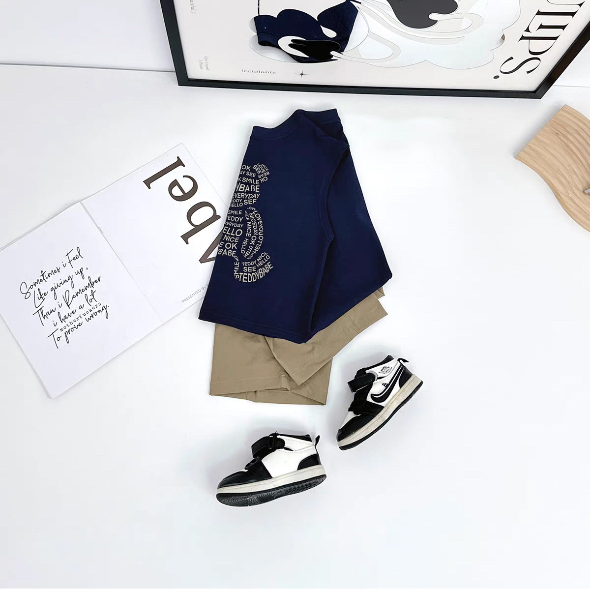 Summer Korean-style Sleeveless Boys Cartoon Letter Vest