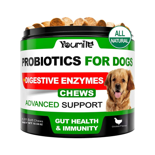 Youmile Probiotics For Dogs Soft Chews For Seasonal Allergies, Gut, And Digestive Health. Vet-Reviewed, Premium-Quality Ingredients - Supplements Dog  Vitamin Hip  And  Joint  Supplement