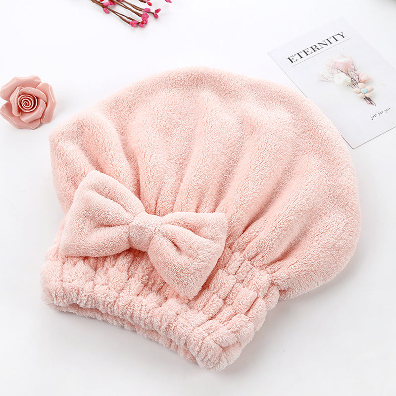 Bath And Dry Hair Cap Coral Fleece For Women