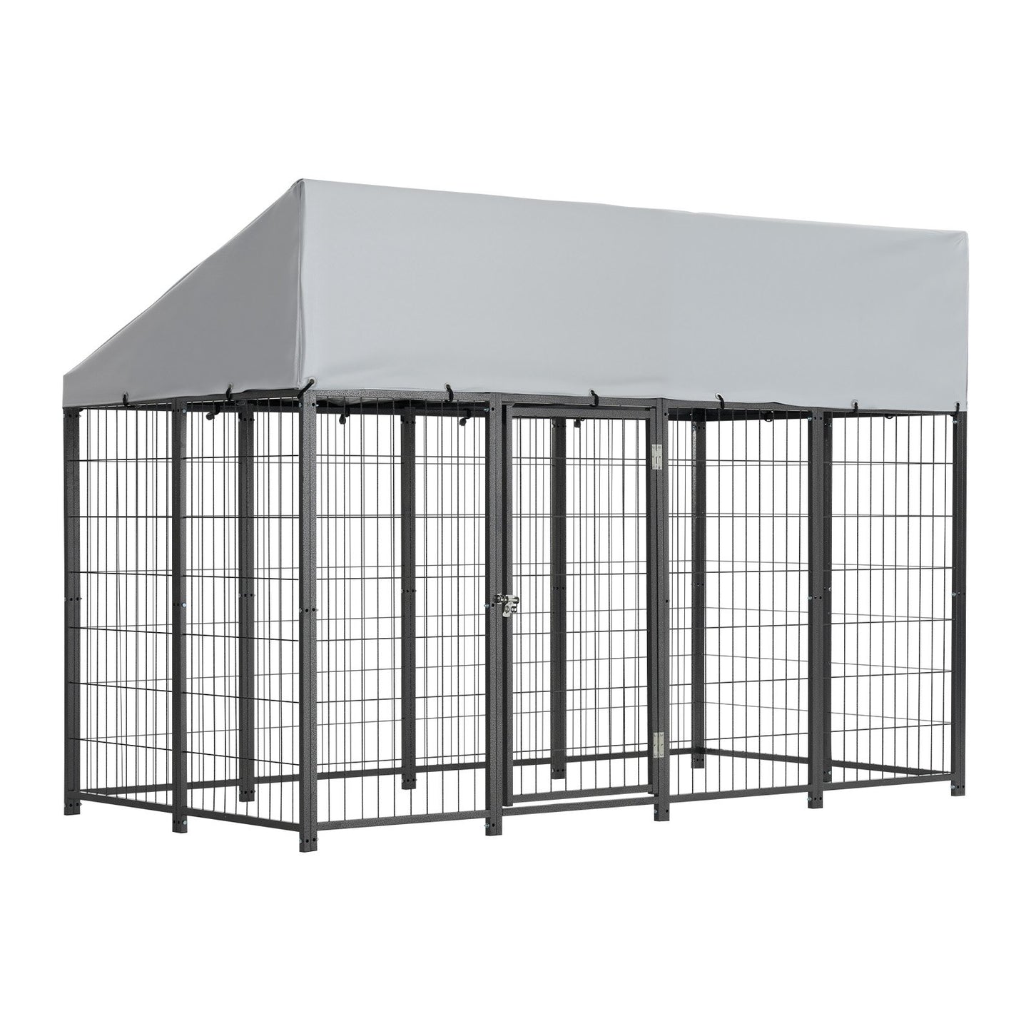 Outdoor Dog Kennel, 7.87 X 3.94 X 5.4 Ft Large Dog Kennel With Secure Lock, Outside Dogs Enclosures With UV-Resistant & Waterproof Roof Cover, Heavy Duty Pet Crate Cage Run For Large Dogs