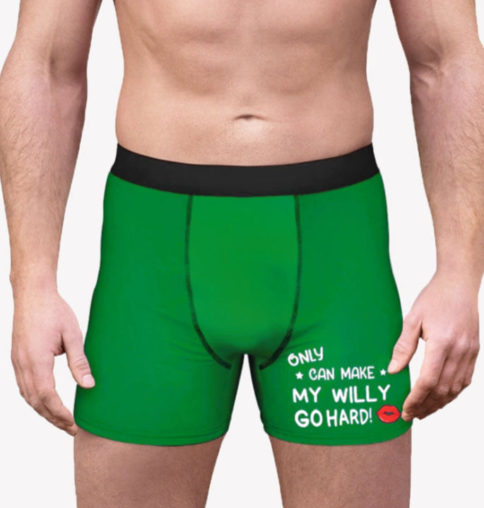 Only Wife Can Make Me Go Hard Personalized Boxer Funny Gift For Him Custom Photo