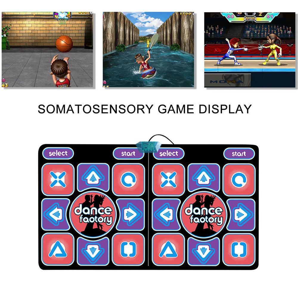 Double Dance Mat For Kids Child Adults Wireless Dancer Step Pads Non-Slip Home