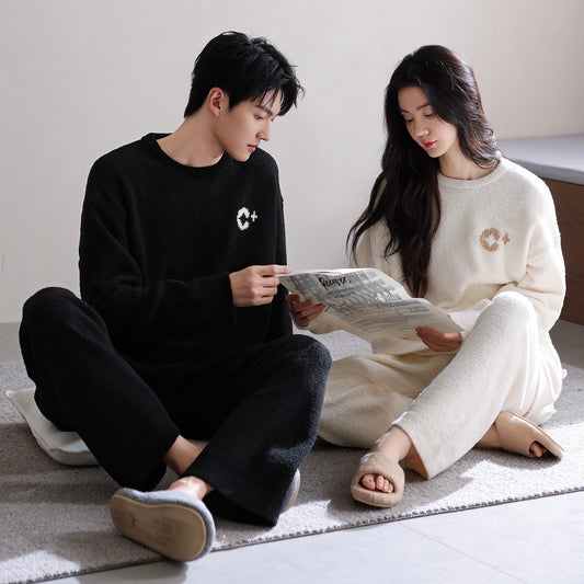 Half Velvet Explosions Men's Korean Round Neck Home Service Suit