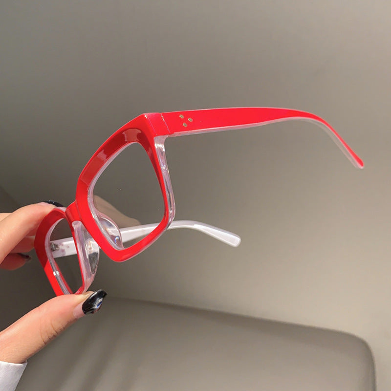 European And American Square Frame Street Photography Slimming High-value Korean Version Trendy Flat Glasses