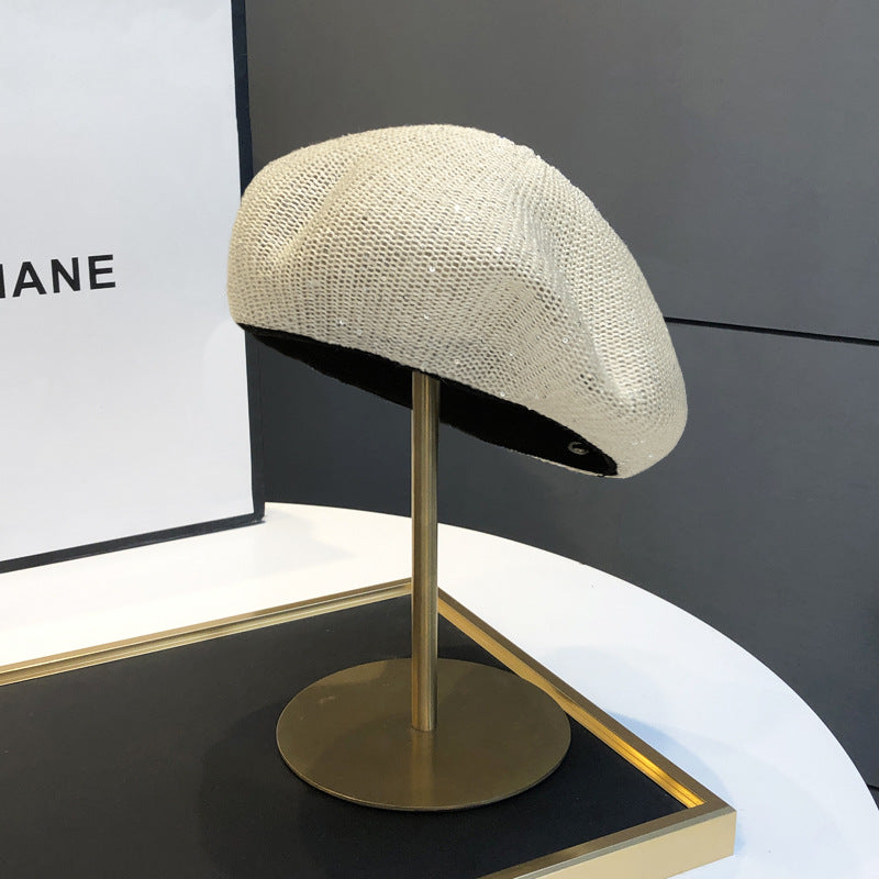 Sequin Beret, Korean-style Casual All-match Painters Cap