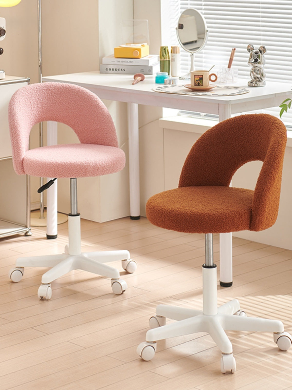Fleece-lined Computer Chair For Girls Bedrooms