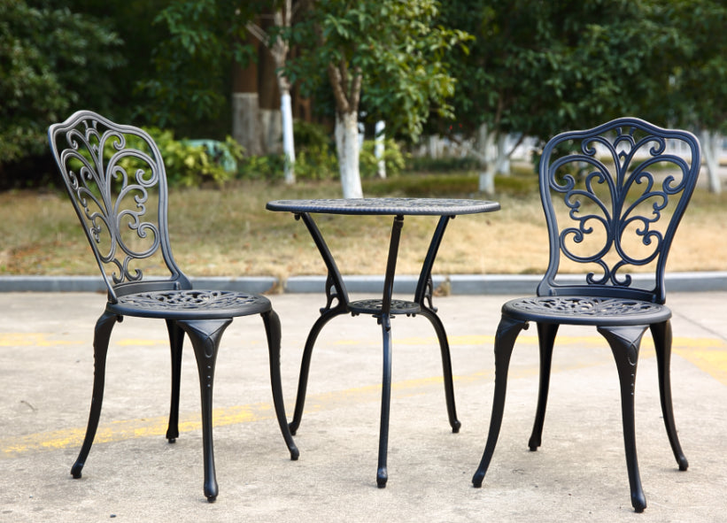 Best Choice Products 3-Piece Outdoor Rust-Resistant Cast Aluminum Patio Bistro Set Black