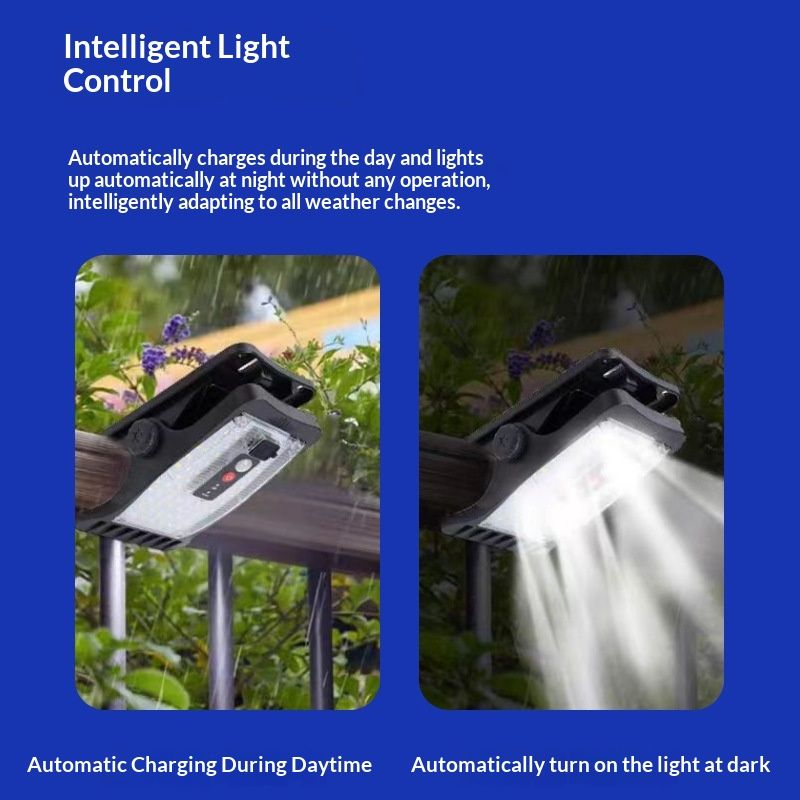 Cross-border Outdoor Solar Clip Light For Foreign Trade High-brightness Wall Lamp For Patios And Gardens