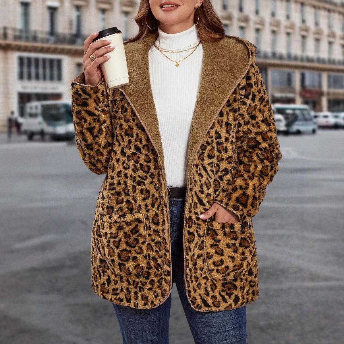 Hooded Loose Fit Warm And Extra-thickperfect For Shopping Dates And Travel
