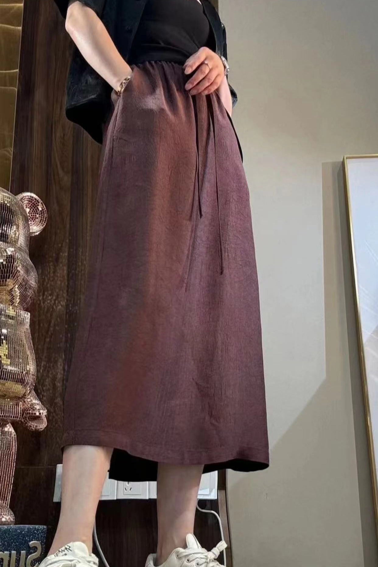 Acetate Satin A-line Skirt Womens Summer New Arrival