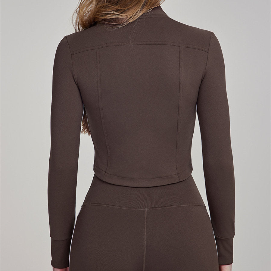 Yoga Clothes Coat Women's High-grade Slim Stand Collar Zipper