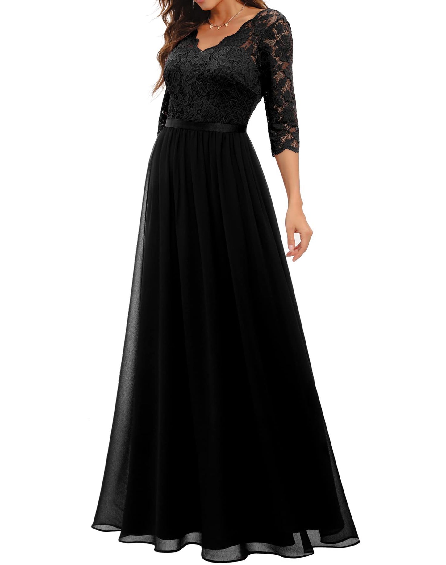 Best Seller Dress Lace Long Patchwork Waist-tight Noble Dress