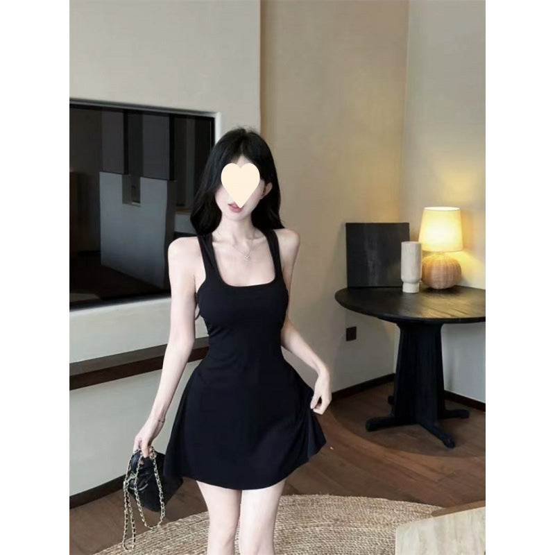 Womens Fashion Lace-Patchwork Strap Dress