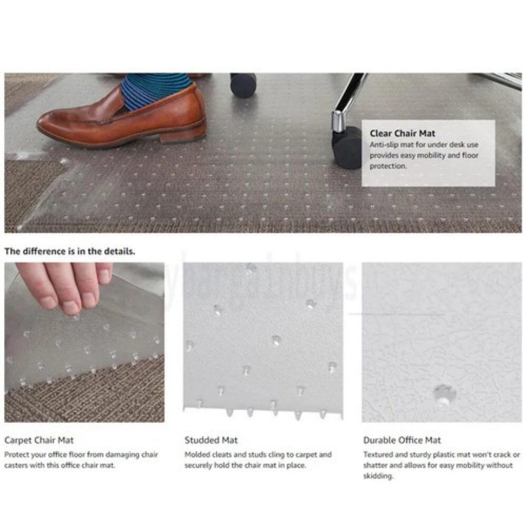 121x91 Chair Mat Carpet Floor Protectors PVC Home Office Room Computer Work Mats