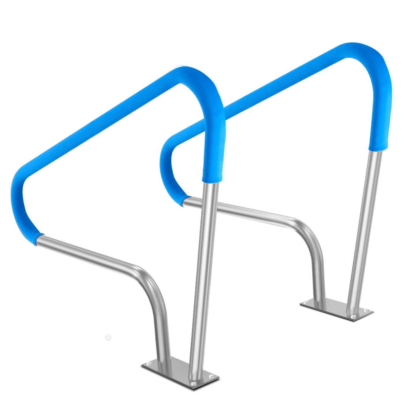 Pool Handrail, 2 PCS 48x36in Pool Railing, Stainless Steel With Base Plate For Indoor/Outdoor Pools,Swimming Pool Safety Railing For Decks,Rust-Proof Grab Bar W/ Grip Cover&Accessories For Spas