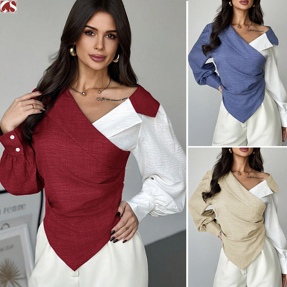 Notch-collar Belted Slim-fit Elegant Office Cardigan Top