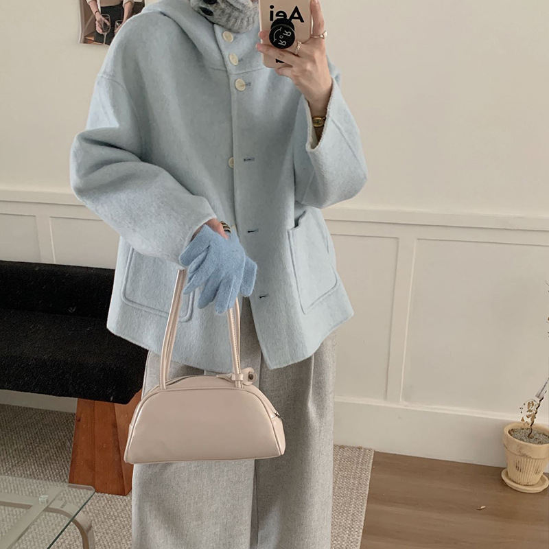 Korean Mid-to-long Double-faced Wool Coat