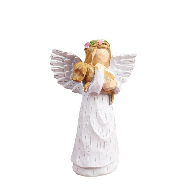 White-winged Angel Resin Craft Home Desk Ornament