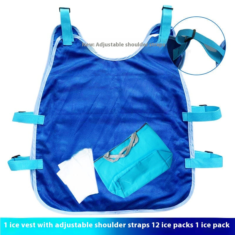 Summer Cooling Vest Outdoor Heatstroke Prevention Ice Pack Refrigeration