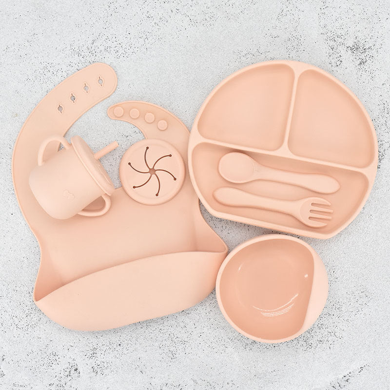 Food Grade Silicone Feeding Cutlery Set Children's Dinner Plate