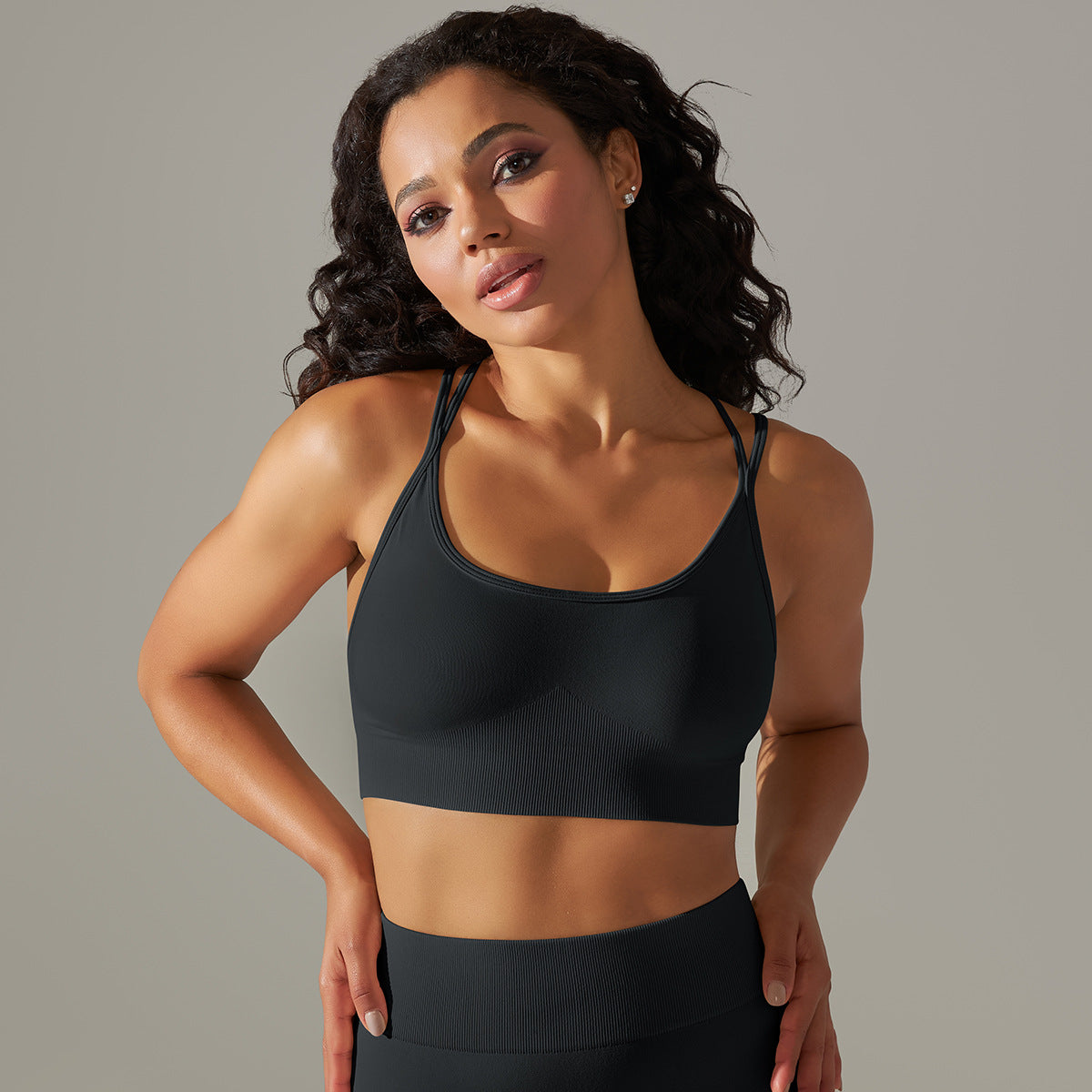 Seamless Knitted Beauty Back Yoga Clothes Running Workout Bra
