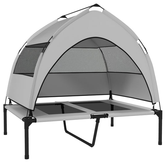 PawHut Portable Elevated Dog Bed With Removable Canopy, Cooling Raised Pet Cot For Medium Large Dogs, 92 X 75 X 89 Cm