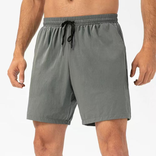 Digital-print Fitness Solid-color Fashionable Drawstring Beach Shorts