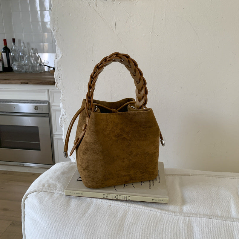 Korean Ins Matte Stitching Premium Affordable Luxury Fashion Suede Crossbody Bag
