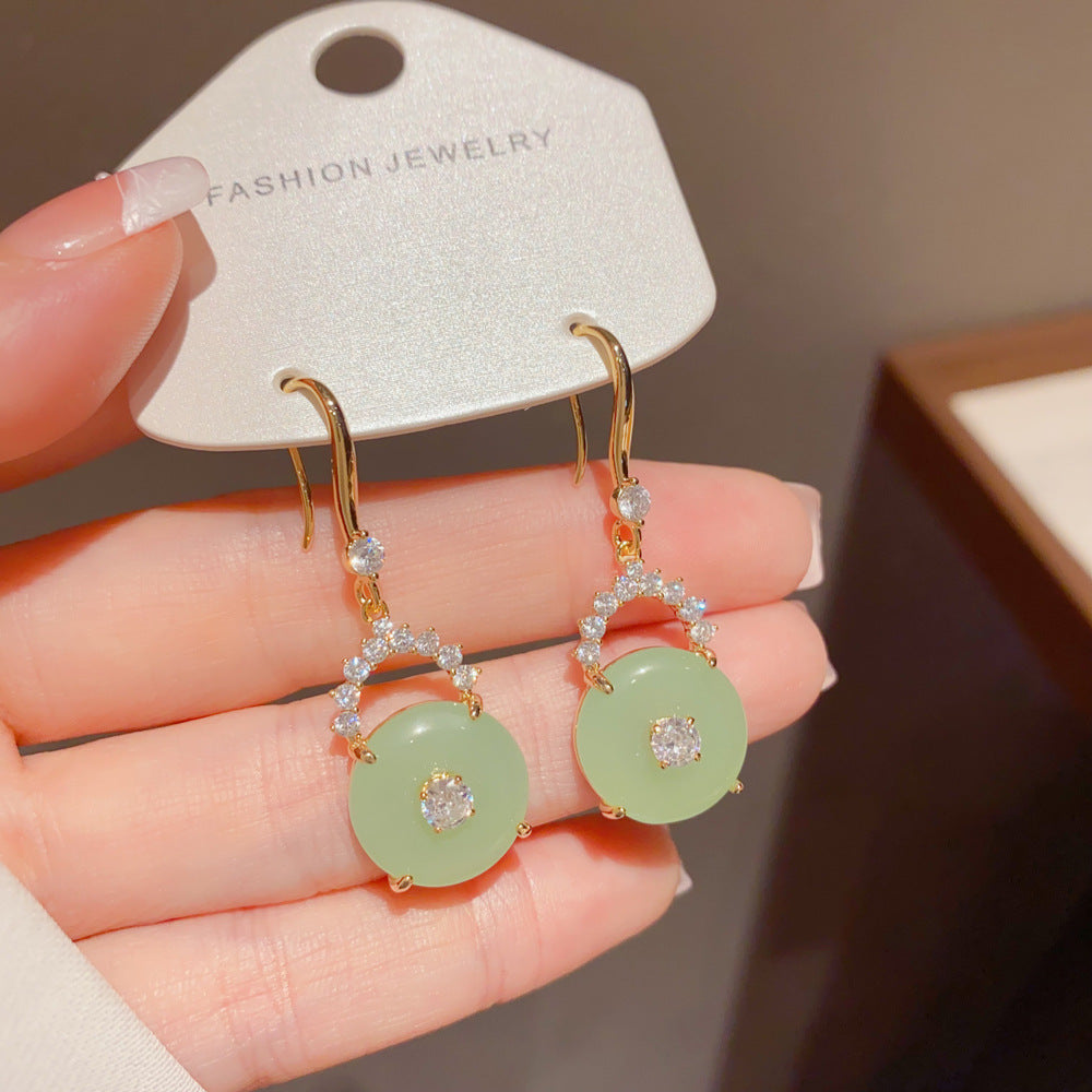 Fashion Zircon Safety-Clasp Earrings For Women