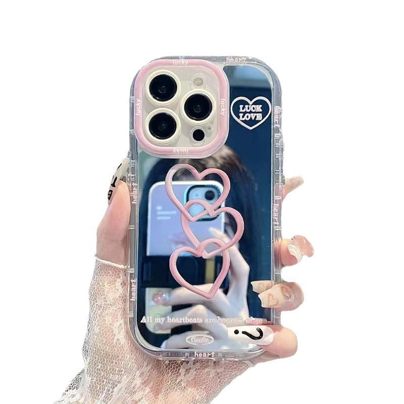 All-inclusive Drop-resistant Love Makeup Mirror Phone Case