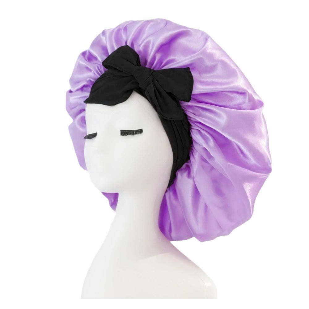 Artificial Silk Beauty Hair Care Wide-brimmed Hat Headscarf Nightcap