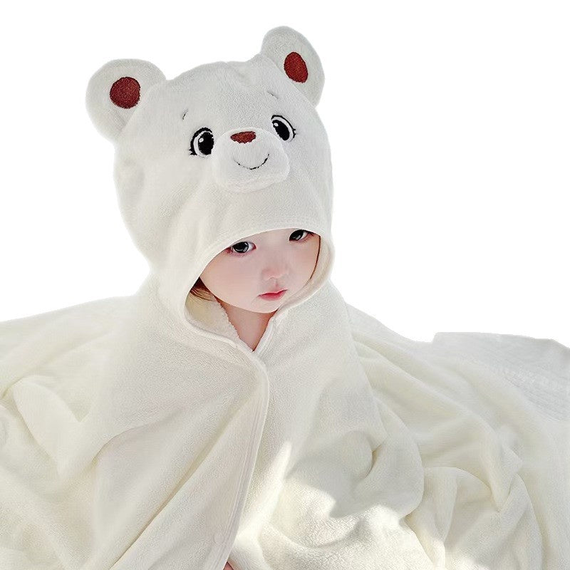 Childrens Bath Towel Boys And Girls Wearable Hooded Cape