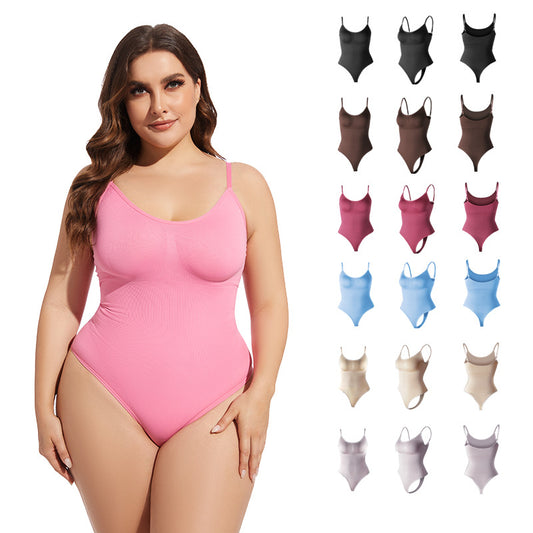 Seamless Body Shaping Jumpsuit With Abdominal Compression And Hip Lifting