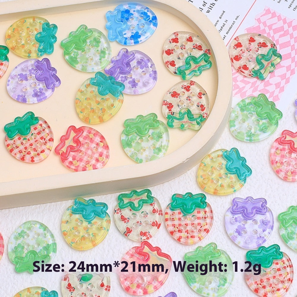 Cartoon Transparent Buttons Handmade Cream Glue Accessories Resin Ornament