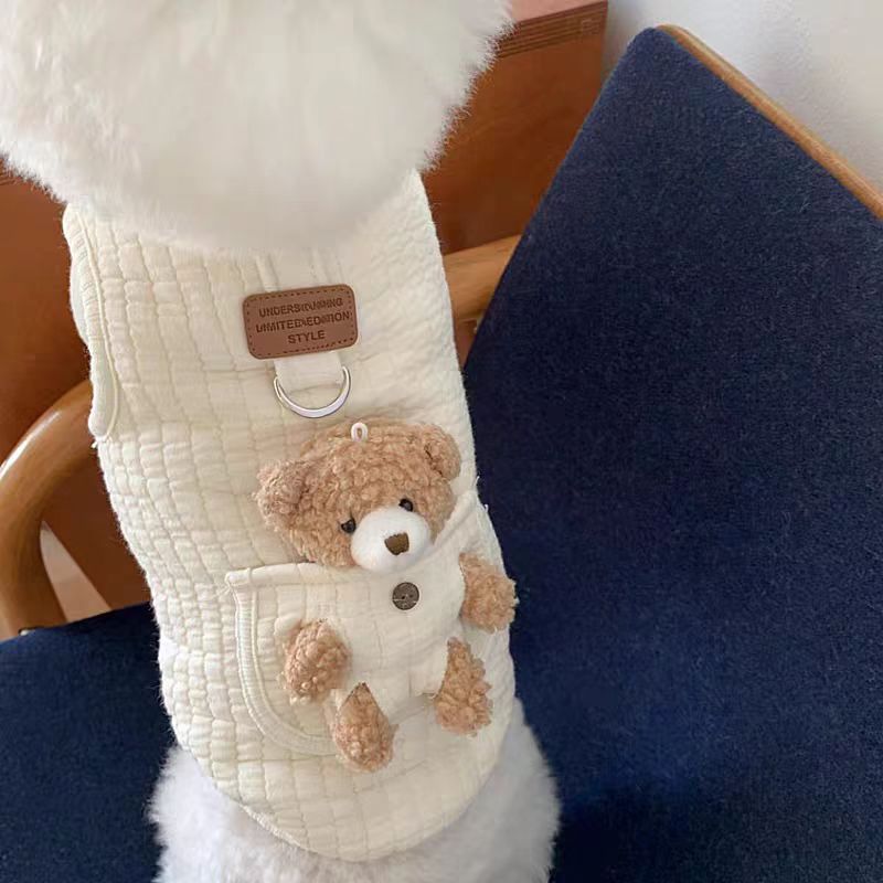 Pet Cotton-padded Coat With Leash Function