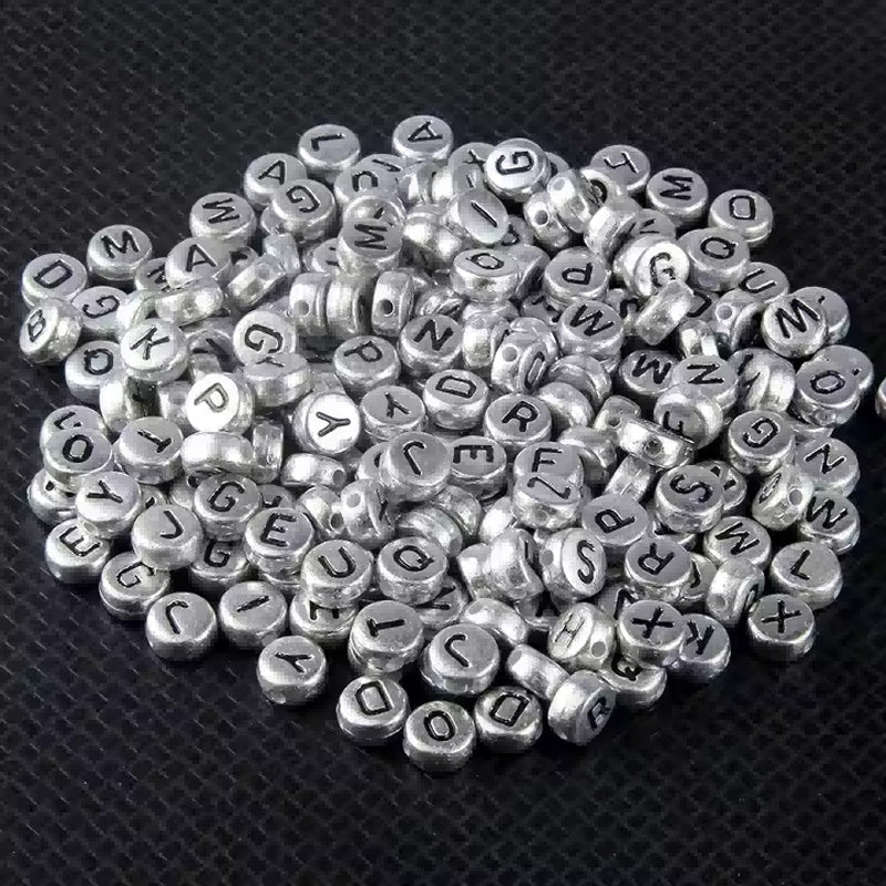 800pcs Silver Golden Bronze Colored Letter Beads  For Jewelry Making Bracelet Hair Braids Crafts