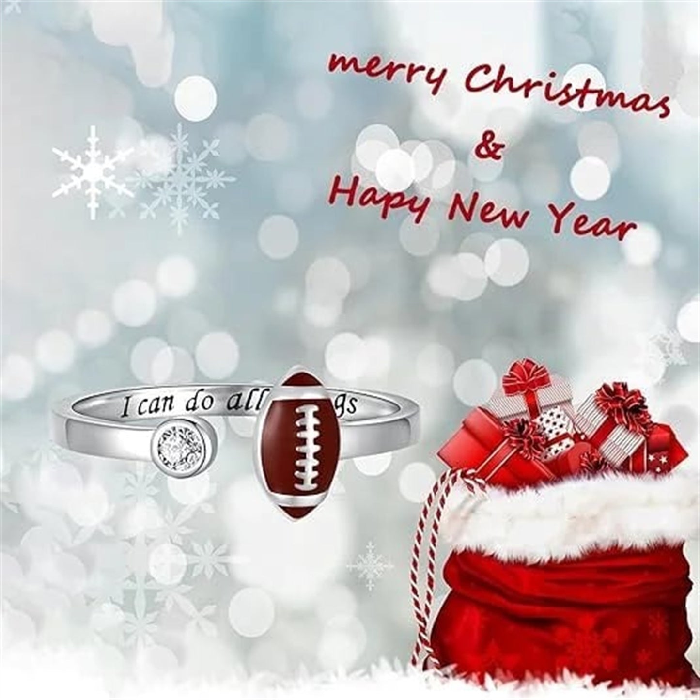 Personalized Fashion Football Diamond Ring